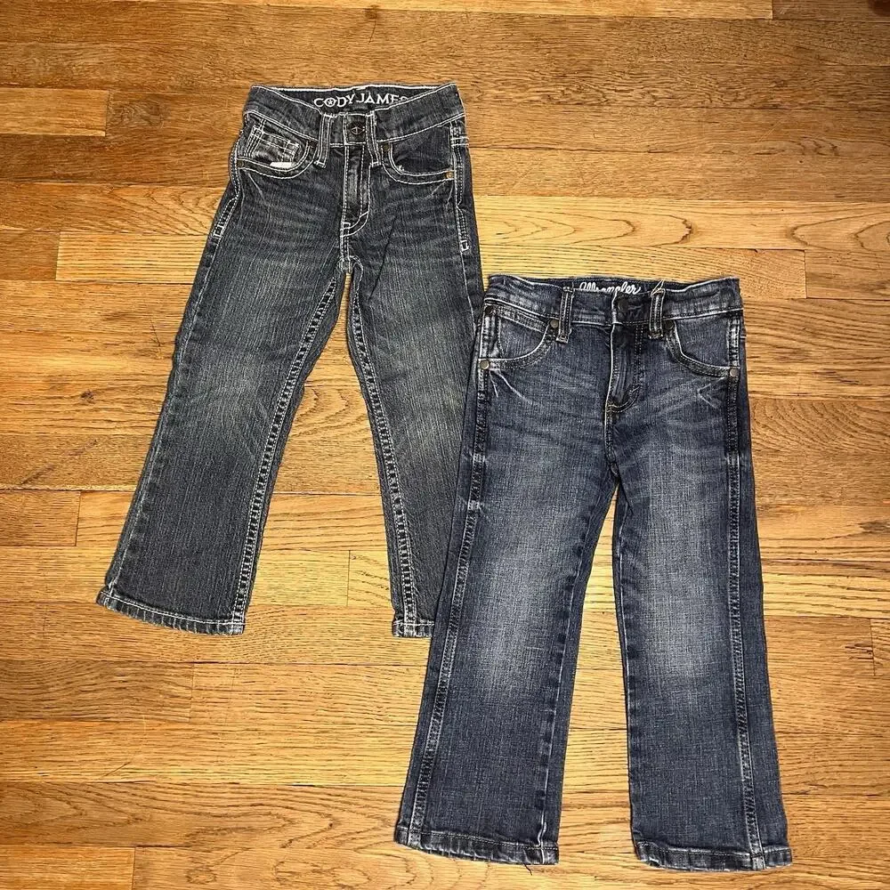 Cody James & Wrangler Toddler 4T Blue Jeans Denim Cotton Stretch Adjust Waist
